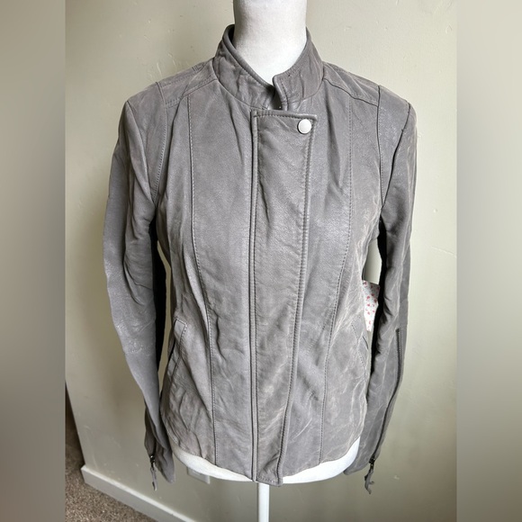 Free People Steel Mill Jacket Womens 4 Faux Suede Moto Gray Boho NWT Indie - Picture 12 of 13